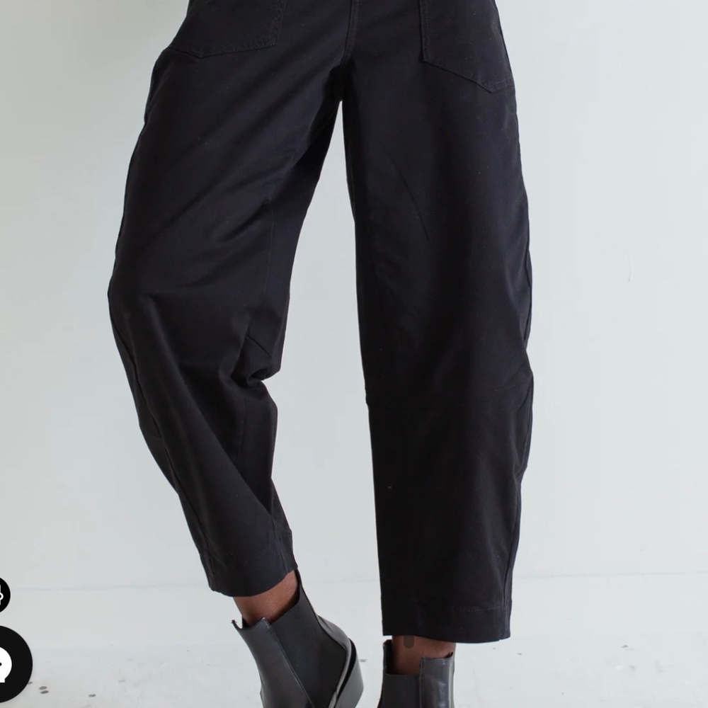 Barrel Leg Twill Pant